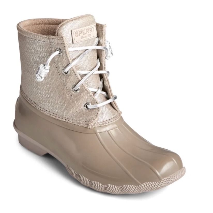 Sperry Top-Sider Women's Saltwater Duck Boots Light Grey Metallic Women's 7.5